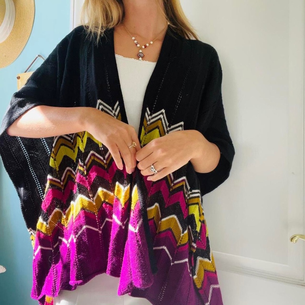 Missoni for Target Black and Multicolor Chevron Poncho - Picture 3 of 3
